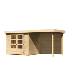 Abri De Jardin En Bois Massif 5,25m² Askola 3 Avec Appentis 240cm Et Paroi Arrière – Karibu 9 Abri De Jardin En Bois Massif 5,25m² Askola 3 Avec Appentis 240cm Et Paroi Arrière – Karibu -Jardin Abri Boutique abri de jardin en bois massif 525m askola 3 avec appentis 240cm et paroi arriere woodfeeling 3
