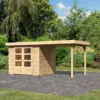 Abri De Jardin En Bois Massif 5,25m² Askola 3 Avec Appentis 240cm – Karibu
