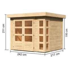 Abri De Jardin En Bois Massif 5,25m² Kerko 3 – Karibu -Jardin Abri Boutique abri de jardin en bois massif 525m kerko 3 woodfeeling 2