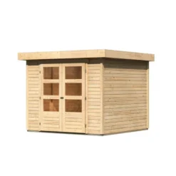 Abri De Jardin Askola 3,5 - 5,95m² En Bois Brut 19mm - Karibu -Jardin Abri Boutique abri de jardin en bois massif 595m askola 35 woodfeeling 2