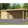 Abri De Jardin En Bois Massif 5,95m² Schwandorf 5 Avec Appentis 280cm Et Paroi Arrière – Karibu