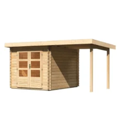 Abri De Jardin En Bois Massif 7,04m² Bastrup 4 Avec Appentis 200cm – Karibu -Jardin Abri Boutique abri de jardin en bois massif 704m bastrup 4 avec appentis 200cm woodfeeling 2