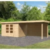 Abri De Jardin En Bois Massif 7,43m² Askola 5 Avec Appentis 280cm Et Paroi Arrière – Karibu