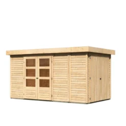 Abri De Jardin En Bois Massif 8,18m² Retola 5 Avec Armoire Intégrée – Karibu -Jardin Abri Boutique abri de jardin en bois massif 818m retola 5 avec armoire integree woodfeeling 2