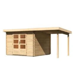 Abri De Jardin En Bois Massif 8,82m² Bastrup 5 Avec Appentis 200cm – Karibu -Jardin Abri Boutique abri de jardin en bois massif 882m bastrup 5 avec appentis 200cm woodfeeling 2