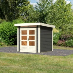 Abri De Jardin En Bois Massif Gris Terre 4,16m² Kandern 1 – WoodFeeling