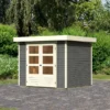 Abri De Jardin En Bois Massif Gris Terre 5,25m² Askola 3 - Karibu