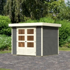 Abri De Jardin En Bois Massif Gris Terre 5,25m² Askola 3 - Karibu