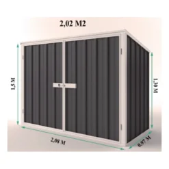 Abri De Jardin En Métal Colorbond Gris 2,02m² Bikestore EASYSHED -Jardin Abri Boutique abri de jardin en metal colorbond gris 202m bikestore easyshed 2