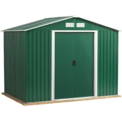 Abri De Jardin En Métal Vert Pin 4,78m² - DURAMAX + Kit D'ancrage -Jardin Abri Boutique abri de jardin en metal vert pin 478m duramax 2