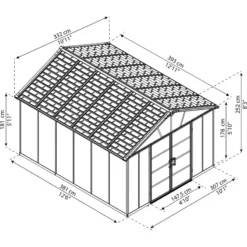 Abri De Jardin En Polycarbonate 11,7m² Sans Plancher YUKON - Palram - Canopia -Jardin Abri Boutique abri de jardin en polycarbonate 117m sans plancher yukon palram 2