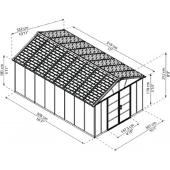 Abri De Jardin En Polycarbonate 17,2m² Sans Plancher YUKON - Palram - Canopia -Jardin Abri Boutique abri de jardin en polycarbonate 172m sans plancher yukon palram 2