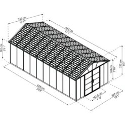 Abri De Jardin En Polycarbonate 21,3m² Sans Plancher YUKON - Palram - Canopia -Jardin Abri Boutique abri de jardin en polycarbonate 213m sans plancher yukon palram 2