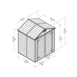 Abri De Jardin En Polycarbonate 2,65m² Skylight Amber - Palram - Canopia -Jardin Abri Boutique abri de jardin en polycarbonate 265m skylight amber palram 2