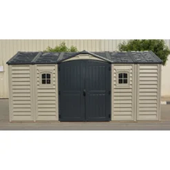 Abri De Jardin En PVC 11,95m² DarkGrey Apex + Kit De Fondation DURAMAX -Jardin Abri Boutique abri de jardin en pvc 1195m darkgrey apex duramax kit de fondation 2