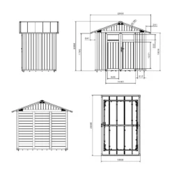 Abri De Jardin 4m² En PVC UTILITY Blanc Et Gris Vert Grosfillex + Kit Ancrage Offert -Jardin Abri Boutique abri de jardin en pvc 49m utility blanc et gris vert grosfillex 10