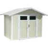 Abri De Jardin 4m² En PVC UTILITY Blanc Et Gris Vert Grosfillex + Kit Ancrage Offert
