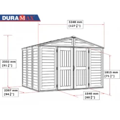 Abri De Jardin En PVC 8,05m² DarkGrey Premium + Kit De Fondation DURAMAX -Jardin Abri Boutique abri de jardin en pvc 805m darkgrey premium duramax kit de fondation 3