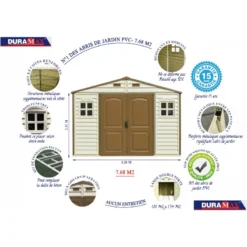 Abri De Jardin En PVC WoodStyle Premium 7,68m² Duramax -Jardin Abri Boutique abri de jardin en pvc woodstyle premium 768m duramax 2