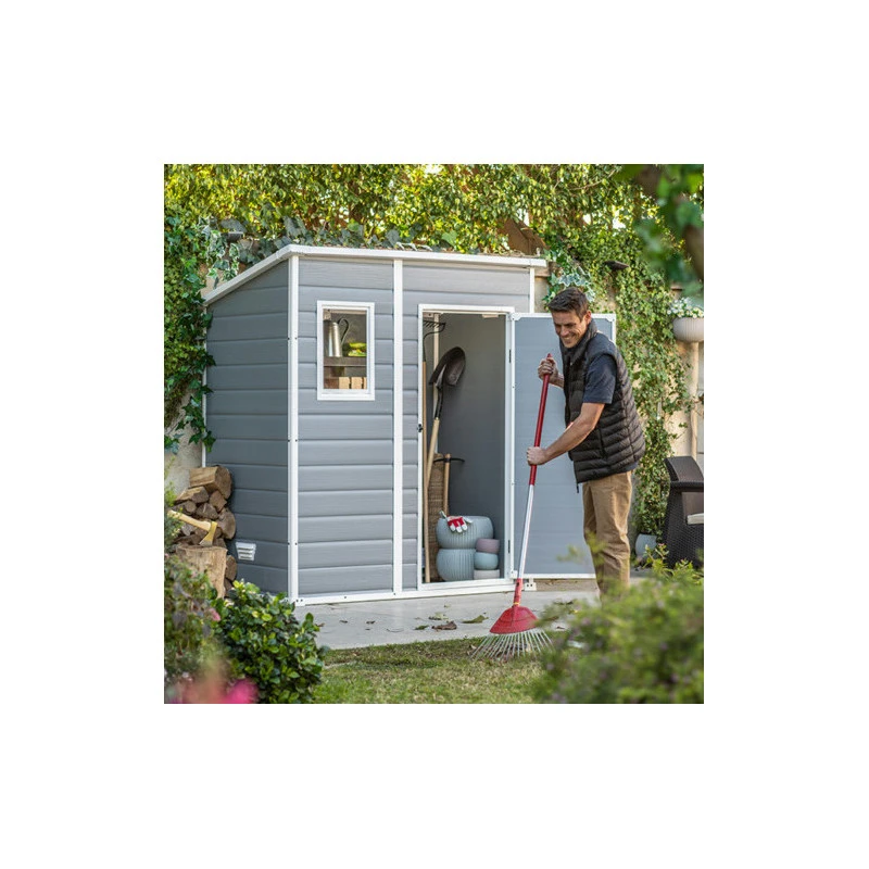 Abri De Jardin En Résine 2,06m² Monopente + Plancher Gris Keter 1 Abri De Jardin En Résine 2,06m² Monopente + Plancher Gris Keter