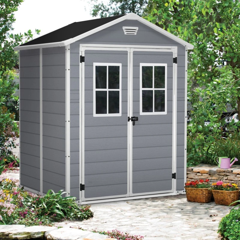 Abri De Jardin En Résine 2,8m² Gris Clair Premium 65 DPF + Plancher Keter 1 Abri De Jardin En Résine 2,8m² Gris Clair Premium 65 DPF + Plancher Keter