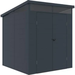 Abri De Jardin En Résine 3,24m² Anthracite Toit Monopente Skylight + Plancher - Jobu -Jardin Abri Boutique abri de jardin en resine 324m anthracite toit monopente skylight plancher jobu 2