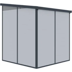 Abri De Jardin En Résine 3,24m² Gris Clair Toit Monopente Skylight + Plancher - Jobu -Jardin Abri Boutique abri de jardin en resine 324m gris clair toit plat skylight plancher jobu 3