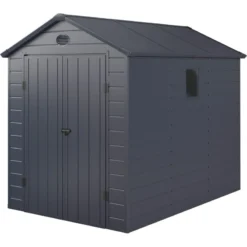 Abri De Jardin En Résine Anthracite 5,32m² + Kit De Fondation - JOBU