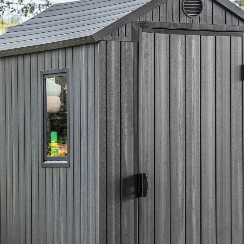 Abri De Jardin En Résine Aspect Bois Grisé 2,3m² Darwin 46 + Plancher - Keter 2 Abri De Jardin En Résine Aspect Bois Grisé 2,3m² Darwin 46 + Plancher - Keter – Image 2
