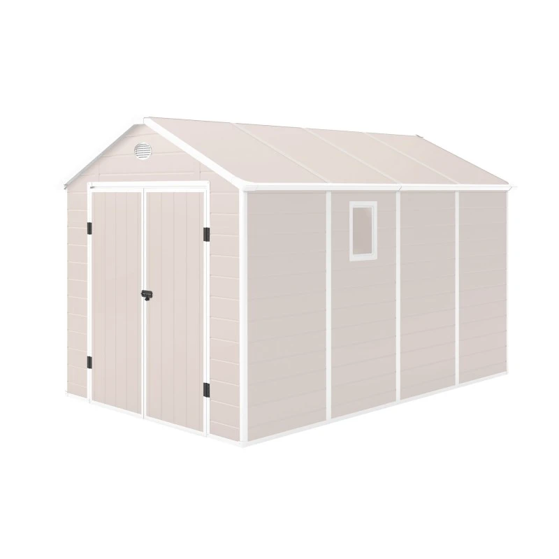 Abri De Jardin En Résine Beige 8,90m² + Kit De Fondation - JOBU 1 Abri De Jardin En Résine Beige 8,90m² + Kit De Fondation - JOBU