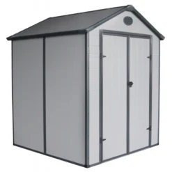 Abri De Jardin En Résine Gris 3,65m² + Kit De Fondation - JOBU -Jardin Abri Boutique abri de jardin en resine gris 365m kit de fondation jobu 2