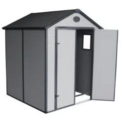 Abri De Jardin En Résine Gris 3,65m² + Kit De Fondation - JOBU