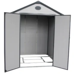 Abri De Jardin En Résine Gris 3,65m² + Kit De Fondation - JOBU -Jardin Abri Boutique abri de jardin en resine gris 365m kit de fondation jobu 4