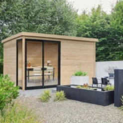 Abri De Jardin Faro 12,25m² En Bois Massif 28mm Avec Double Porte Vitrée - SOLID