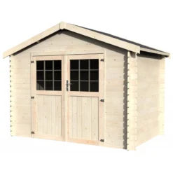 Abri De Jardin Florine 6,42m² En Bois Massif 28mm Avec Double Porte – Décor Et Jardin