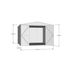 Abri De Jardin En Métal 6,5m² Silver Grey Fraser - ABSCO 8 Abri De Jardin En Métal 6,5m² Silver Grey Fraser - ABSCO -Jardin Abri Boutique abri de jardin metal 654m silver grey haut de gamme 3