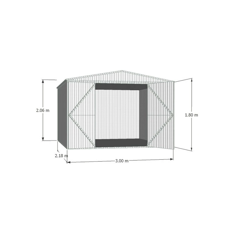 Abri De Jardin En Métal 6,5m² Silver Grey Fraser - ABSCO 4 Abri De Jardin En Métal 6,5m² Silver Grey Fraser - ABSCO – Image 4