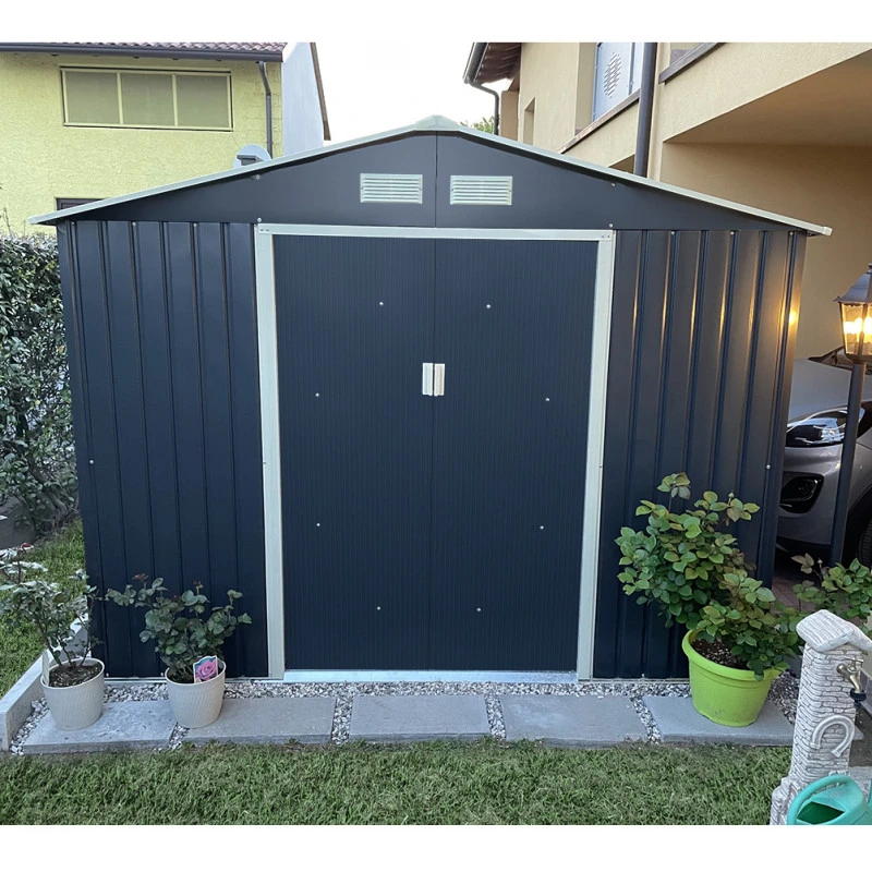 Abri De Jardin En Métal 8,84m² PLUS Anthracite + Kit D'ancrage X-METAL 2 Abri De Jardin En Métal 8,84m² PLUS Anthracite + Kit D'ancrage X-METAL – Image 2