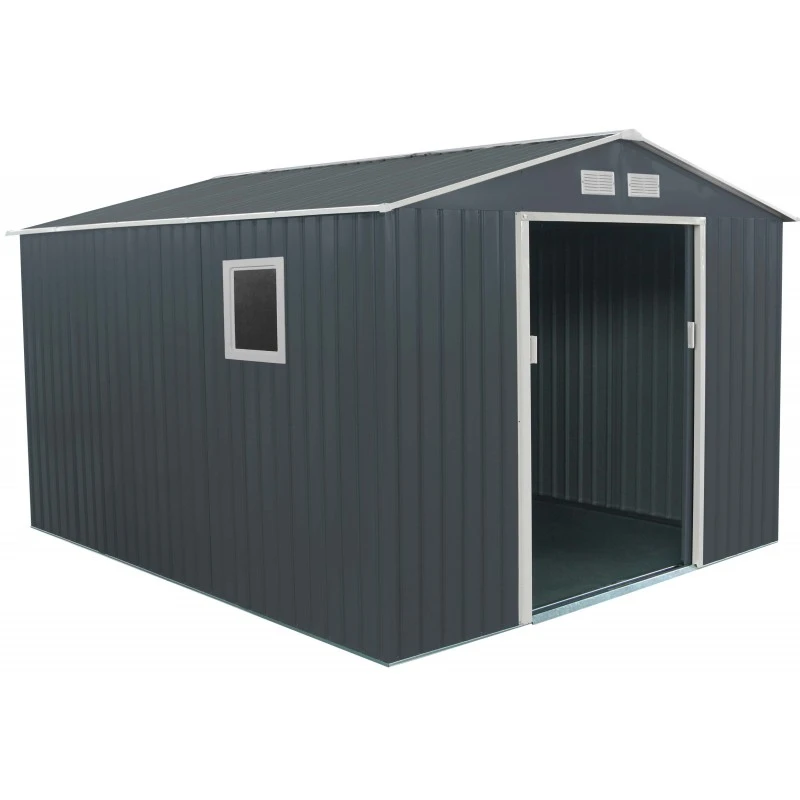 Abri De Jardin En Métal 8,84m² PLUS Anthracite + Kit D'ancrage X-METAL 3 Abri De Jardin En Métal 8,84m² PLUS Anthracite + Kit D'ancrage X-METAL – Image 3