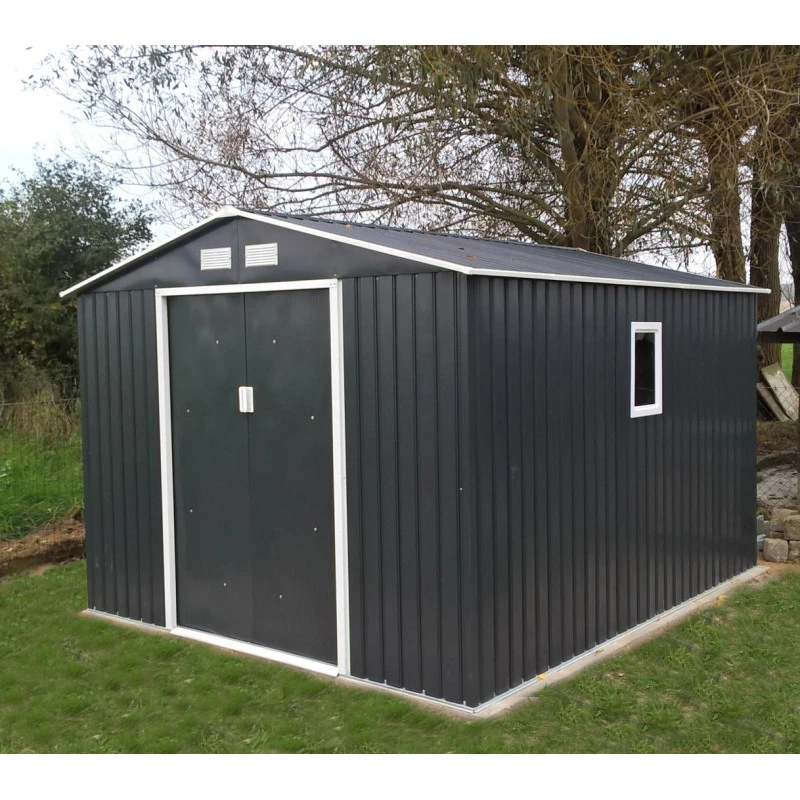 Abri De Jardin En Métal 8,84m² PLUS Anthracite + Kit D'ancrage X-METAL 5 Abri De Jardin En Métal 8,84m² PLUS Anthracite + Kit D'ancrage X-METAL – Image 5