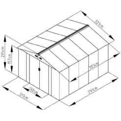Abri De Jardin Métal 9,66m² Imitation Bois Vieilli -Jardin Abri Boutique abri de jardin metal 966m imitation bois vieilli 2