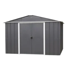 Abri De Jardin Métal Anthracite 12m² + Kit D'ancrage Inclus - YARDMASTER