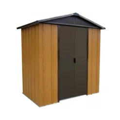 Abri De Jardin Métal Aspect Bois Et Marron 5,97m² + Kit D'ancrage Inclus - YARDMASTER -Jardin Abri Boutique abri de jardin metal aspect bois et marron 597m kit d ancrage inclus yardmaster 3
