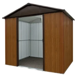 Abri De Jardin Métal Aspect Bois Et Marron 7,18m² + Kit D'ancrage Inclus - YARDMASTER -Jardin Abri Boutique abri de jardin metal aspect bois et marron 718m kit d ancrage inclus yardmaster 2