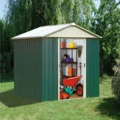 Abri De Jardin Métal Vert 4,38m² + Kit D'ancrage Inclus - YARDMASTER -Jardin Abri Boutique abri de jardin metal vert 438m kit d ancrage inclus yardmaster 3