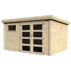 Abri De Jardin Paolo 11,92m² En Bois Massif 28mm Avec Double Porte Et Fenêtre – Décor Et Jardin