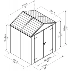 Abri De Jardin RUBICON 2,8m² En Aluminium Et Polycarbonate - Palram - Canopia -Jardin Abri Boutique abri de jardin rubicon 28m en aluminium et polycarbonate palram 1 2
