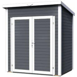 Abri De Jardin Skur 1 2,19m² + Plancher Traité Peint Anthracite Baltic