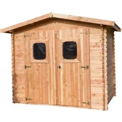 Abri En Madriers Douglas 28mm DOMMAR 6,33m² + Couverture Onduline - HABRITA -Jardin Abri Boutique abri dommar 633m en madriers douglas 28mm sans plancher habrita 2