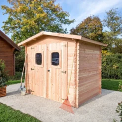 Abri En Madriers Douglas 28mm DOMMAR 6,33m² + Couverture Onduline - HABRITA -Jardin Abri Boutique abri dommar 633m en madriers douglas 28mm sans plancher habrita 3